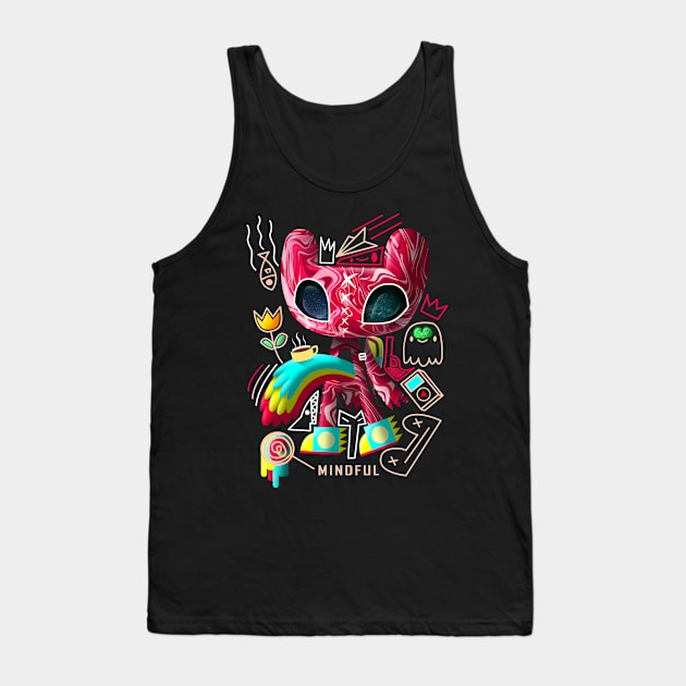 red cat ranger doodle Tank Top by chachazart